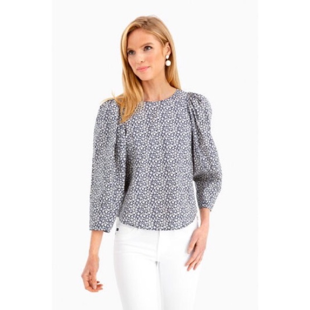 Rebecca Taylor Lauren Floral Puff Sleeve Blouse
